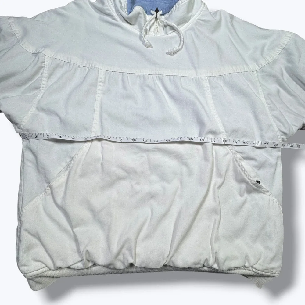Vintage 90s Gotcha Oversized Heavy Cotton Pullover White Blue Surf Skate M